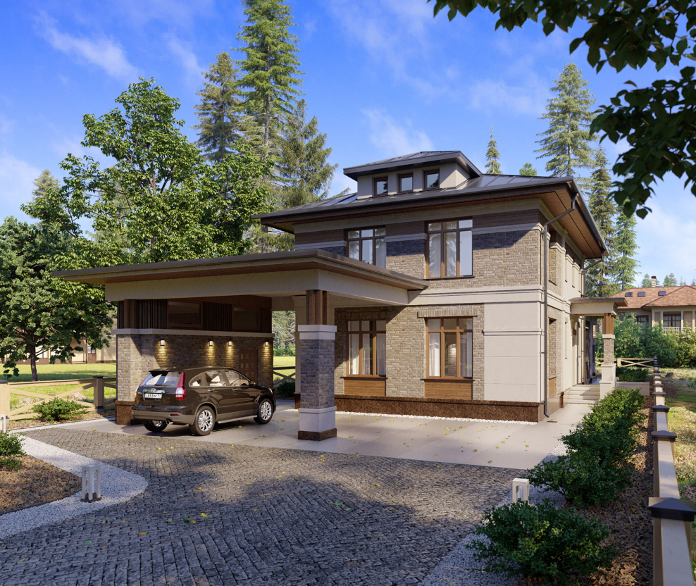 Дом в стиле Райта 200 м2