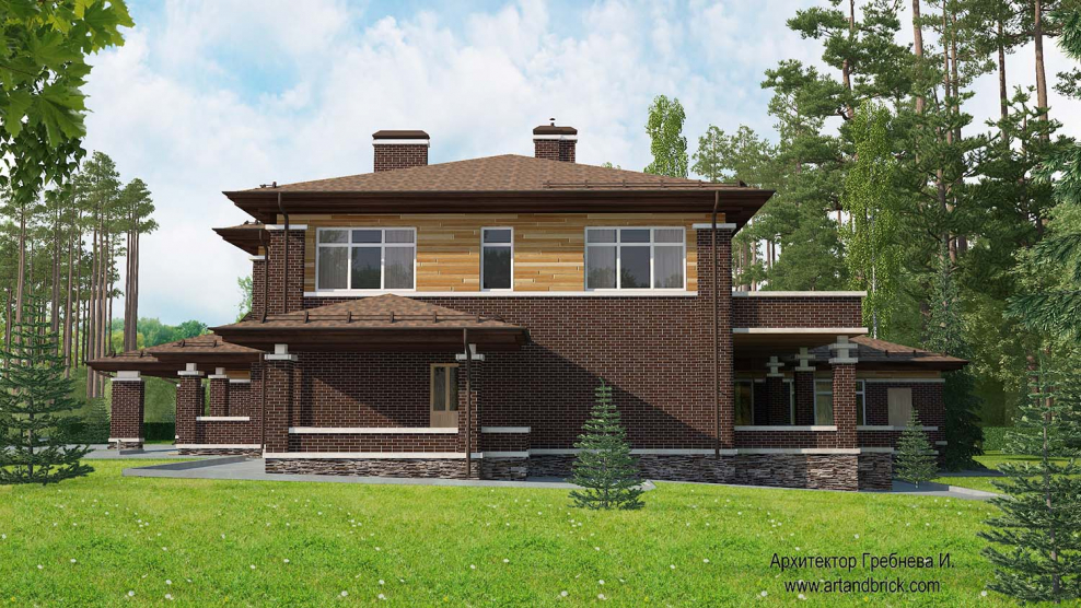 Дом в стиле Райта проект 150-200 кв