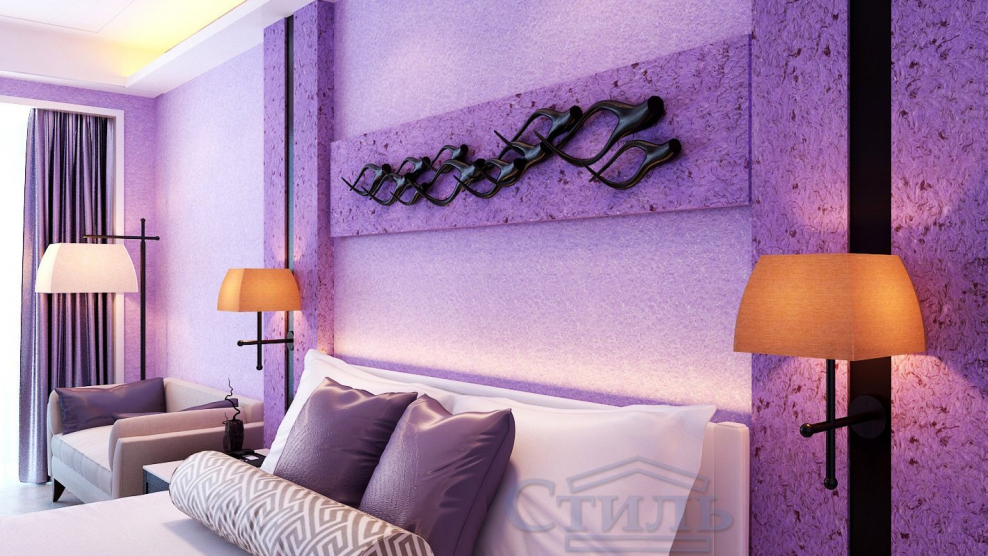 Жидкие обои розовые в интерьере