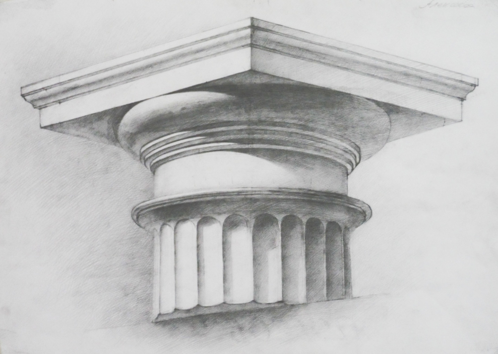 Edgard i. Williams Classical Architectural rendering in Wash