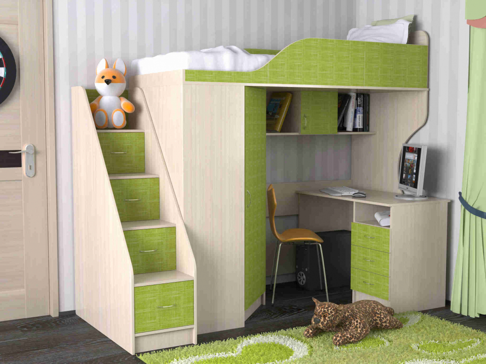 Кровать-чердак СЛАВМЕБЕЛЬ квартет-2