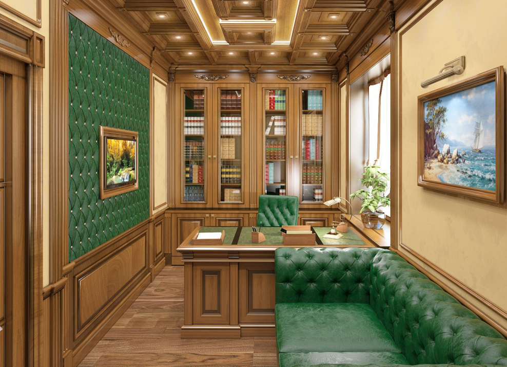 Интерьер кабинета в доме