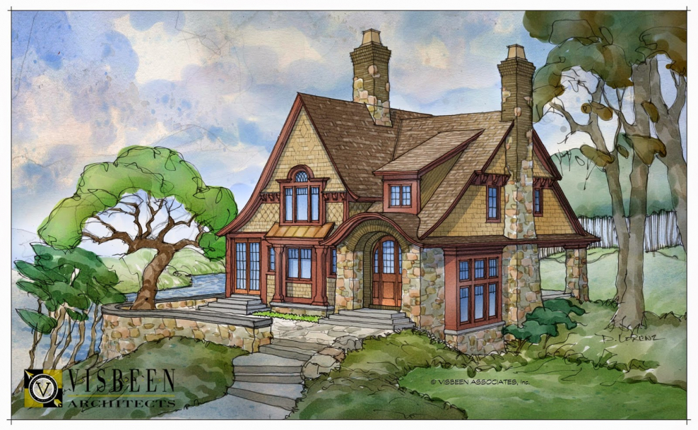 Рисунки домов и коттеджей