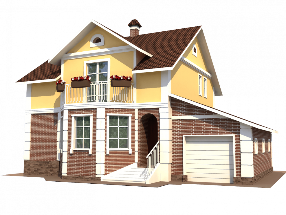 Дом на белом фоне