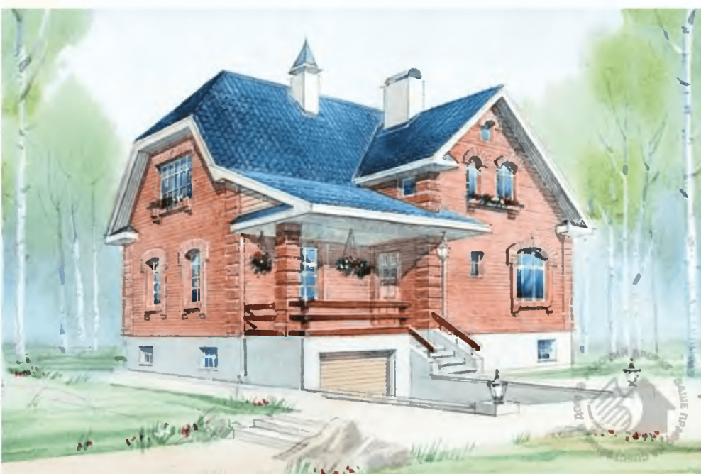 Дом с гаражом рисунок