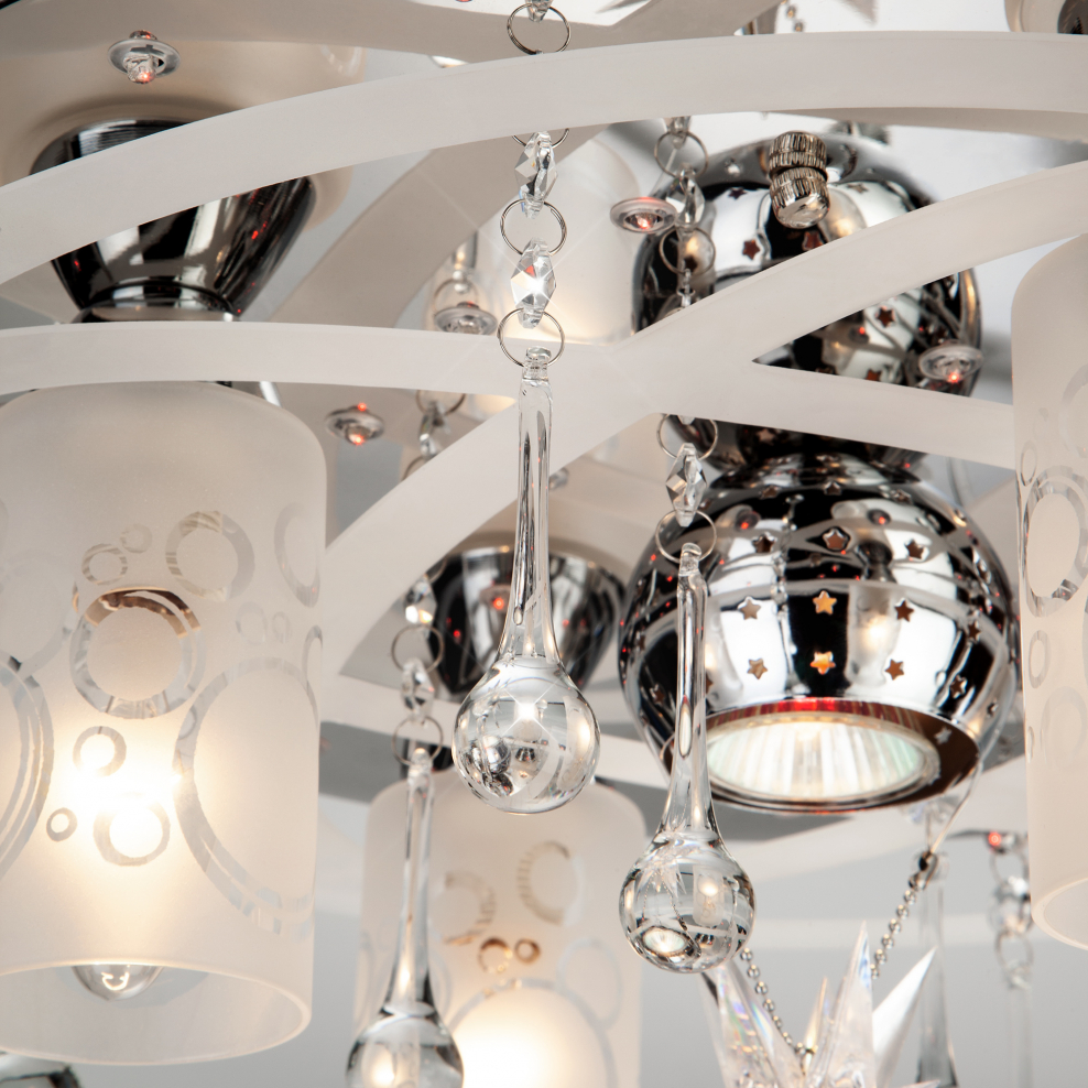 Потолочная люстра Eurosvet 70202/5 хром/синий+красный+фиолетовый