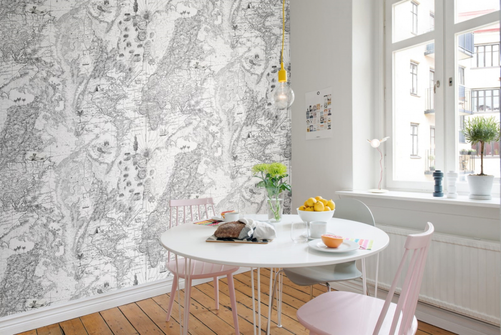 Обои кирпичиками для кухни