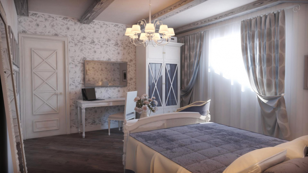 Обои в стиле Прованс для спальни
