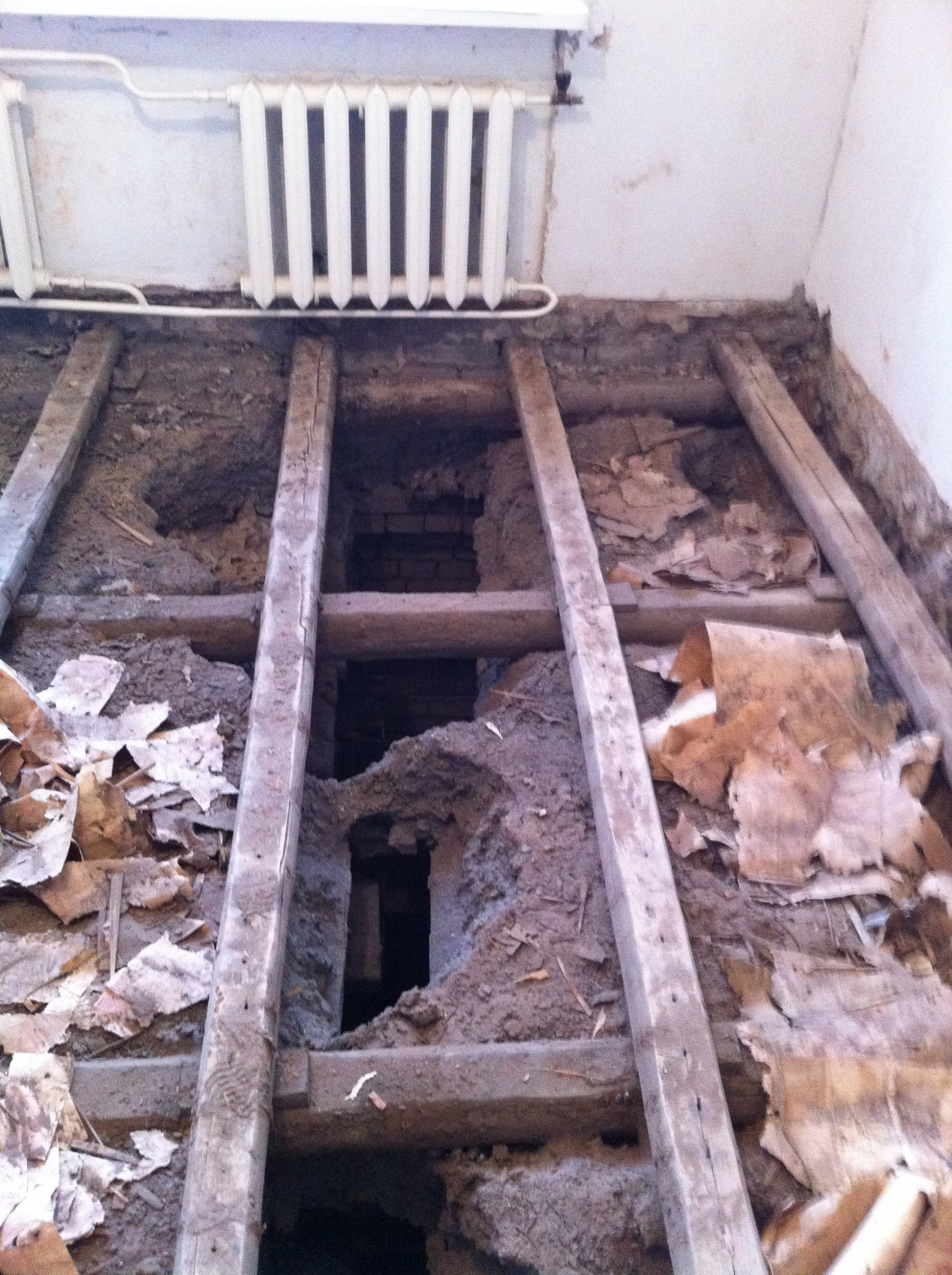 Демонтаж пола сталинка ж.б. перекрытия