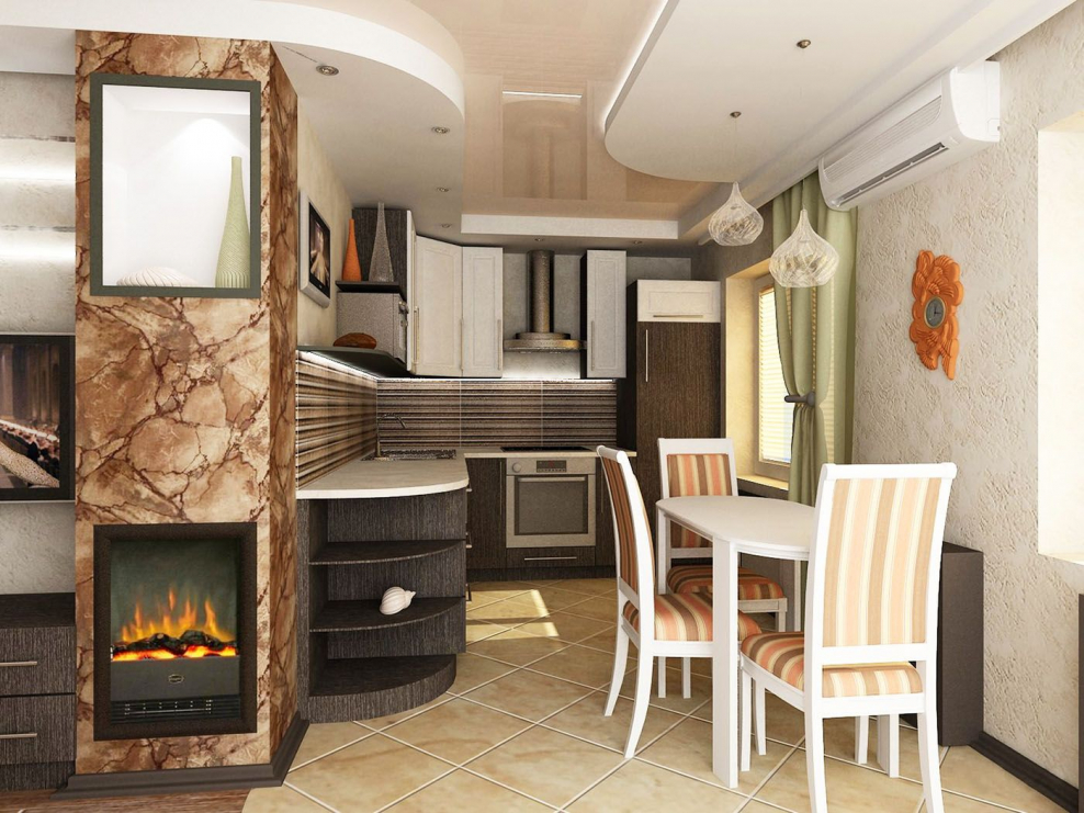 Перепланировка маленькой кухни с залом