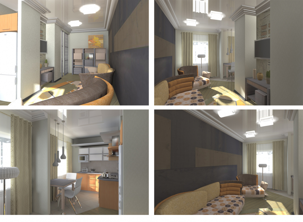 Зал в двухкомнатной хрущевке без перепланировки