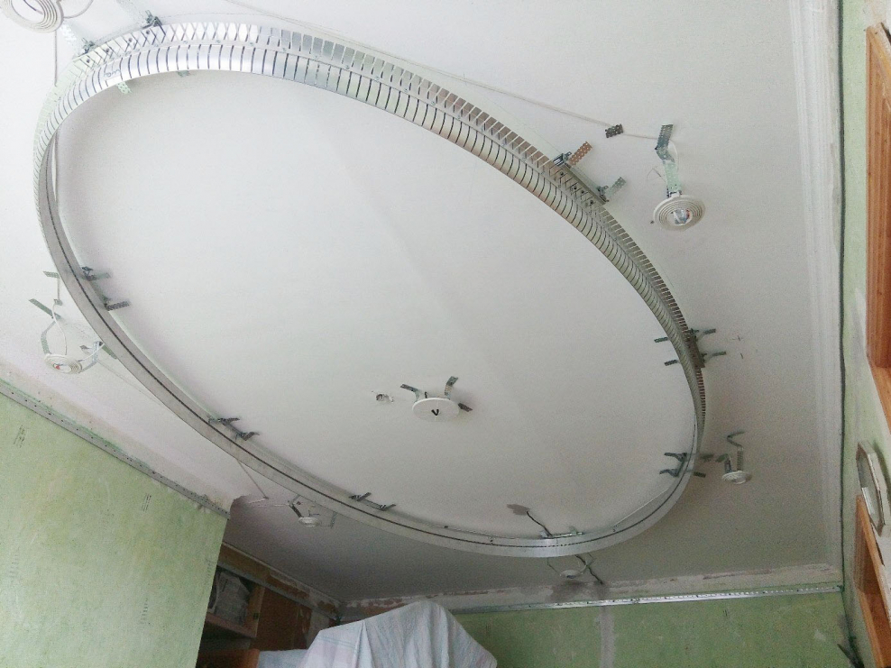 Овальный двухуровневый потолок