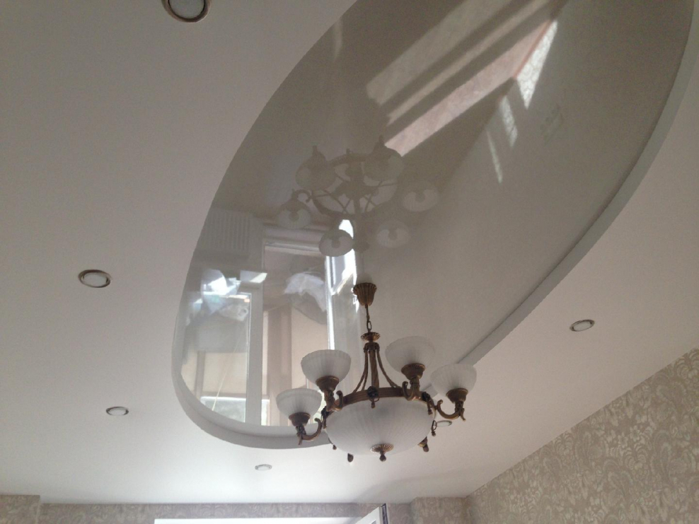 Двухуровневый овальный натяжной потолок