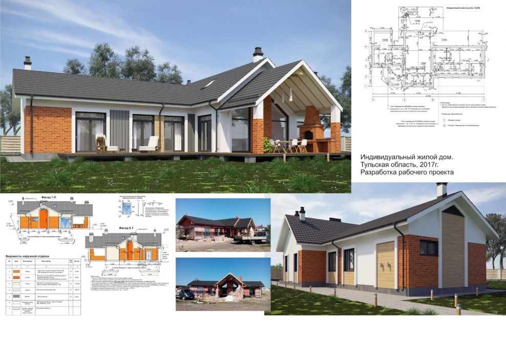 Одноэтажный дом усадебного типа