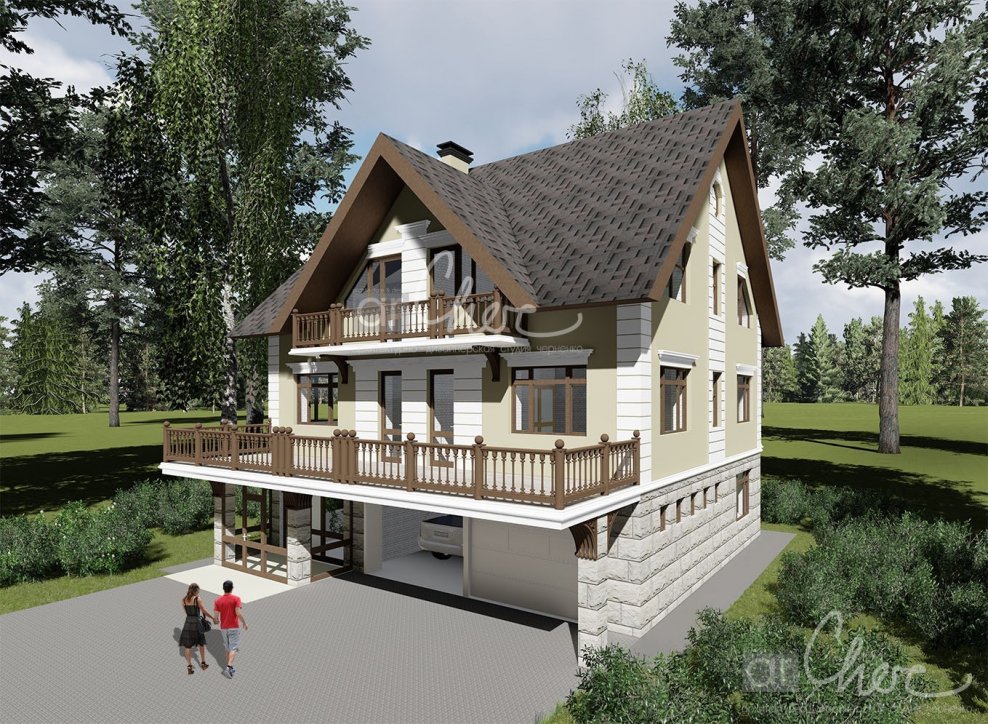 Двухэтажный дом усадебного типа