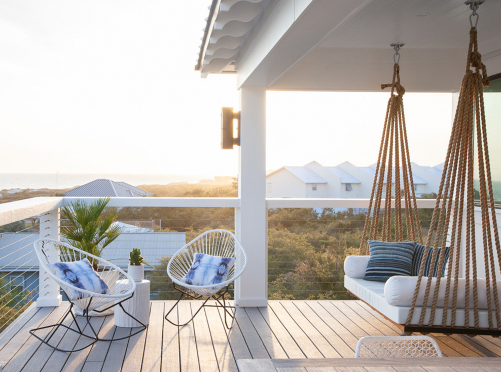 Шторы на террасе в морском стиле