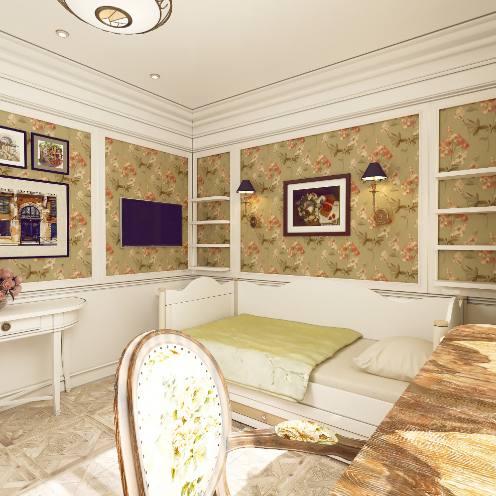 Гостиная в стиле Прованс в квартире