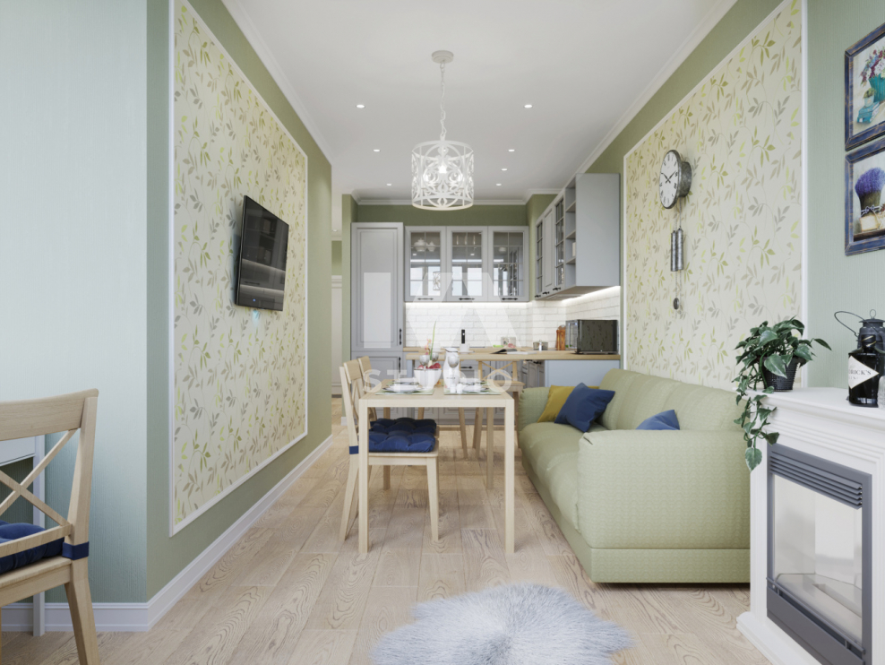 Зал в прованском стиле