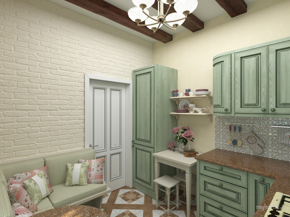 Кухня гостиная в хрущевке в стиле Прованс