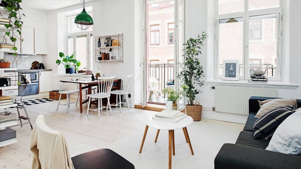 Сканди стиль интерьера в квартире студии