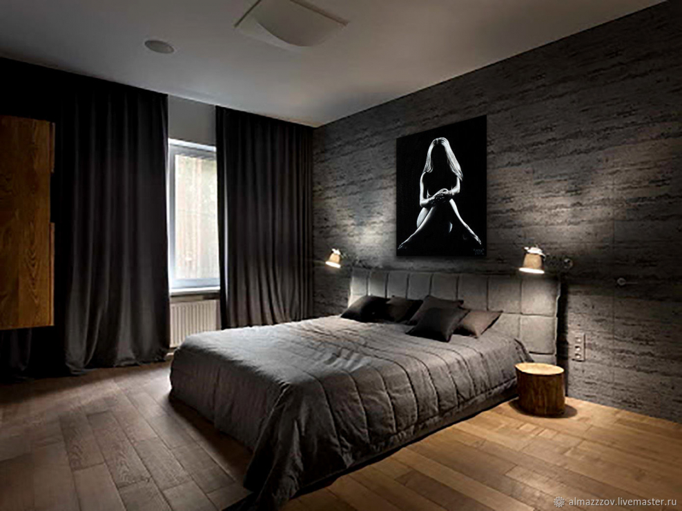 Декоративная штукатурка в спальне