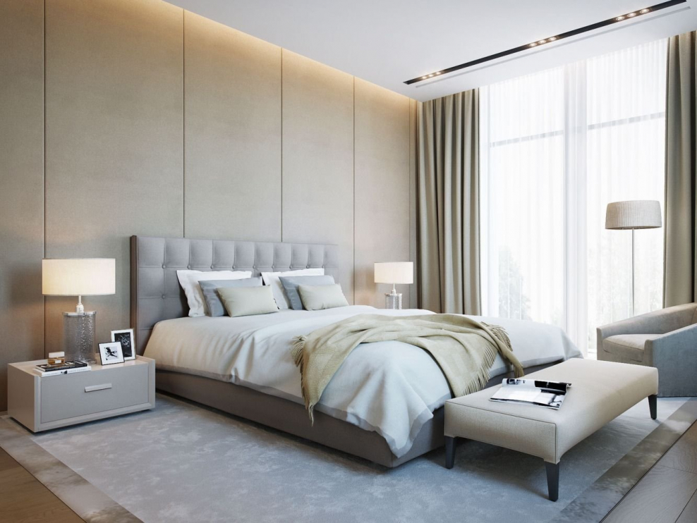 Спальня в стиле Минимализм в светлых тонах