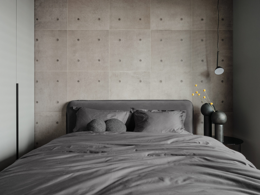 Спальня в серо голубом цвете