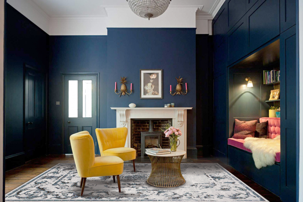 Модный синий цвет в интерьере