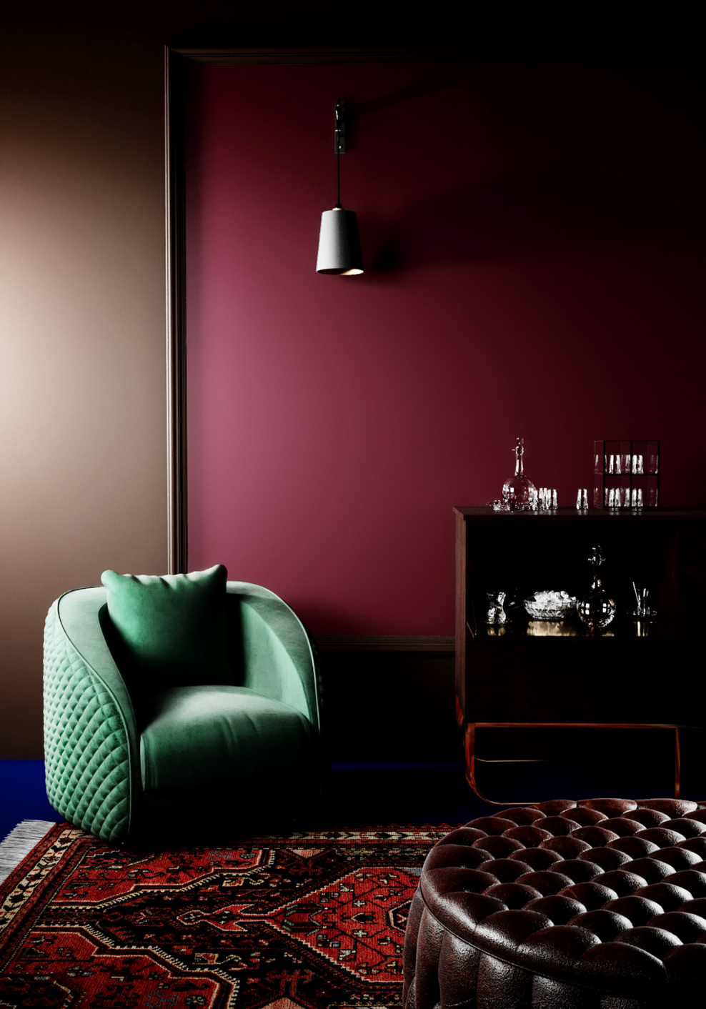 Бордовый интерьер