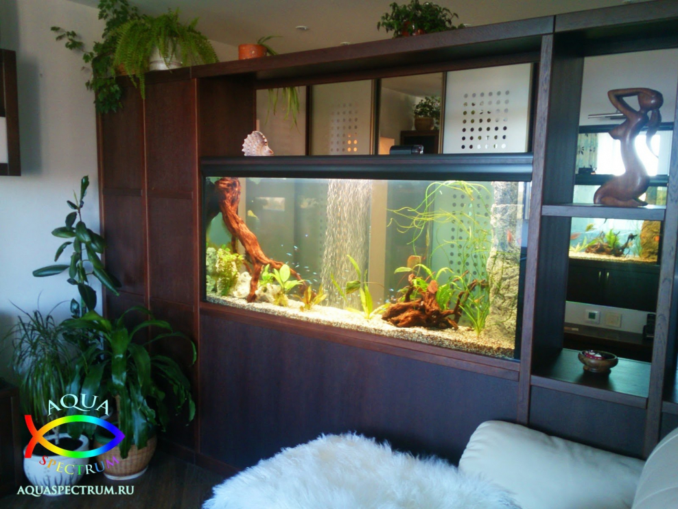 Плоский искусственный аквариум на стену