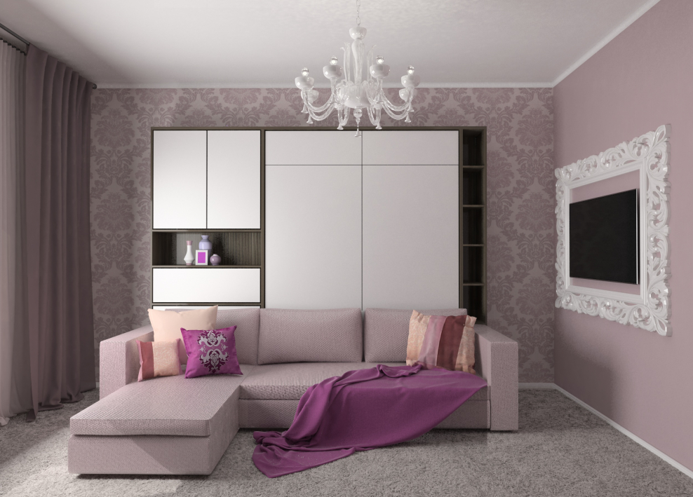 Встроенная мебель с диваном