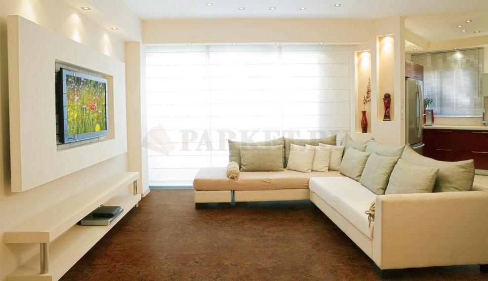 Гостиная с диваном и телевизором