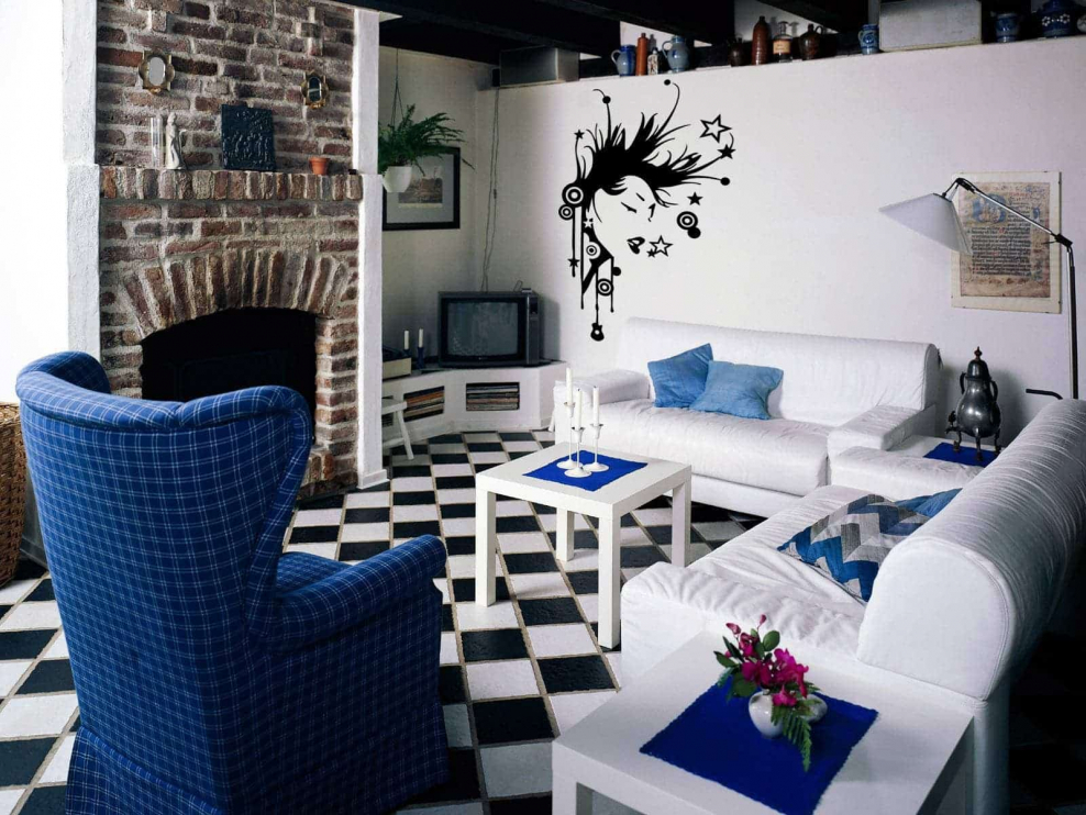 Синяя мебель в интерьере