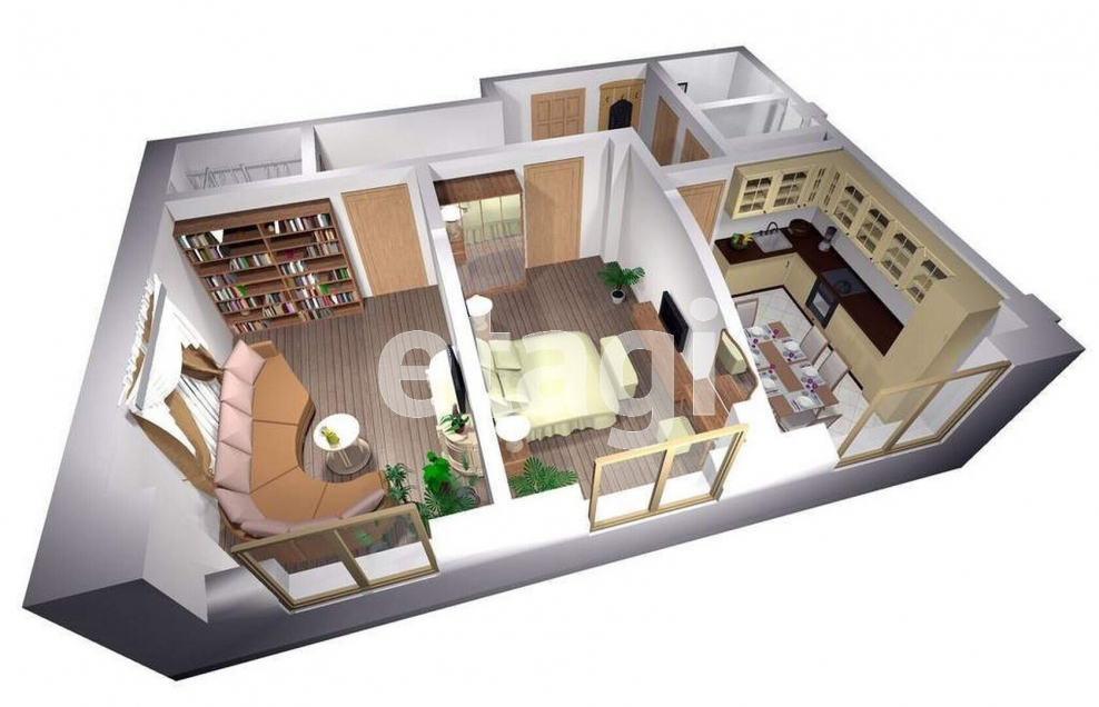 2х комнатная студия планировка