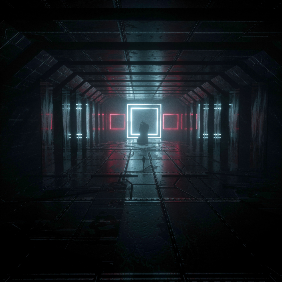 Неоновая подсветка в коридоре