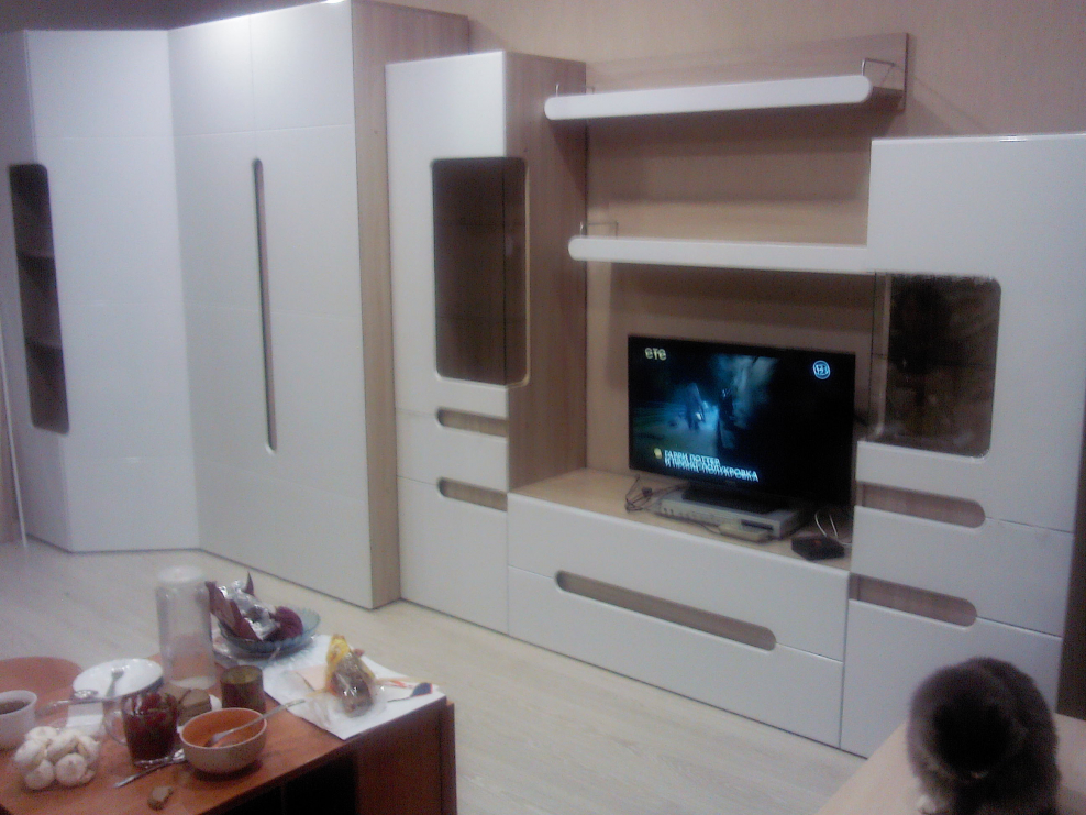 Модульная гостиная Палермо белый глянец