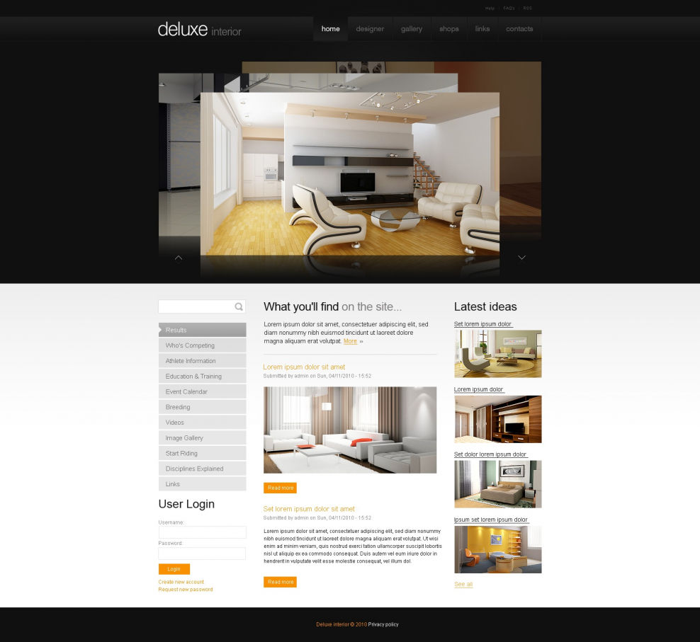 Макет сайта Interior