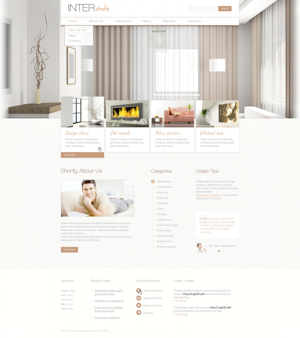 Шаблон сайта интерьера