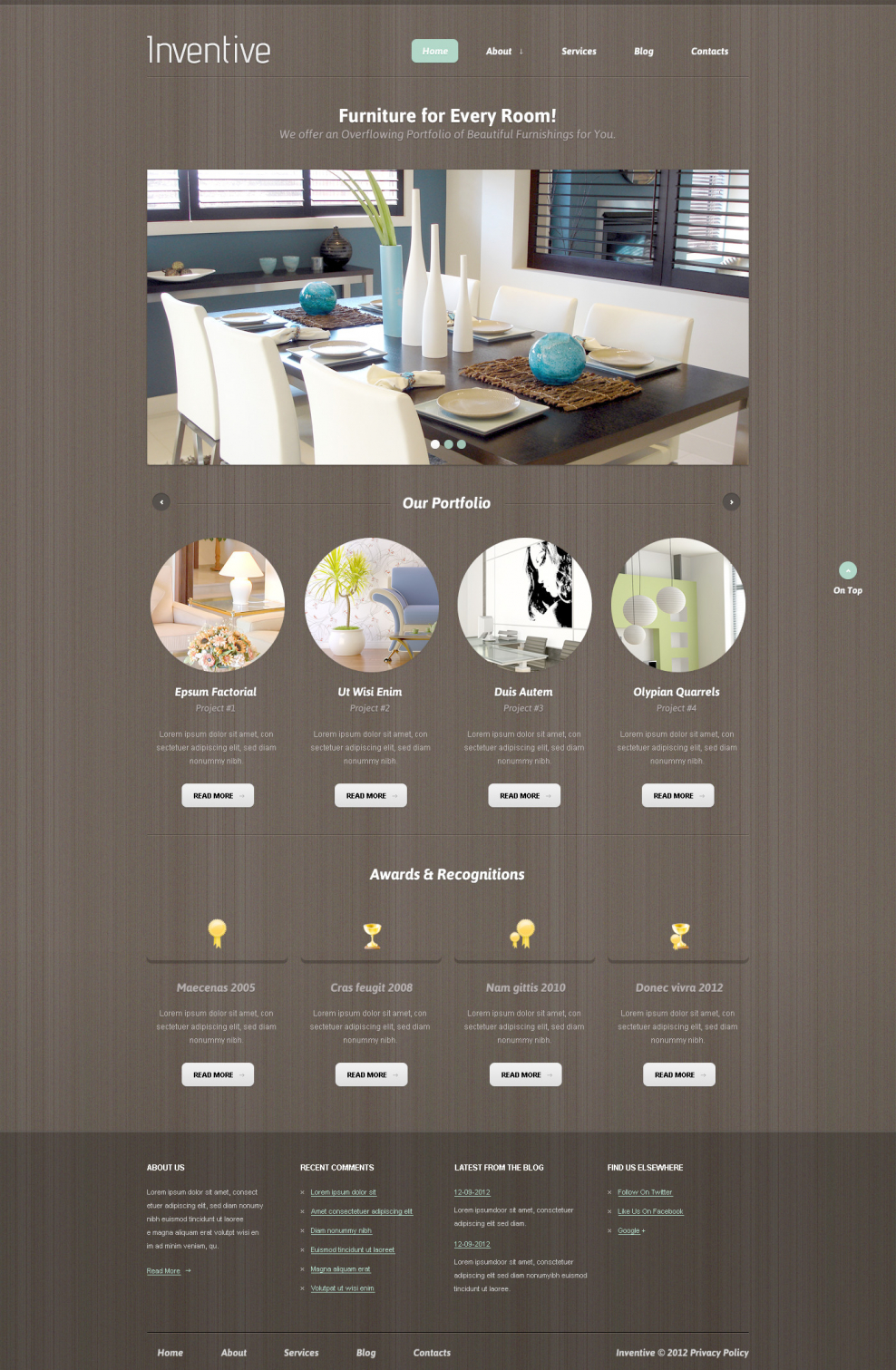 Шаблон сайта интерьера