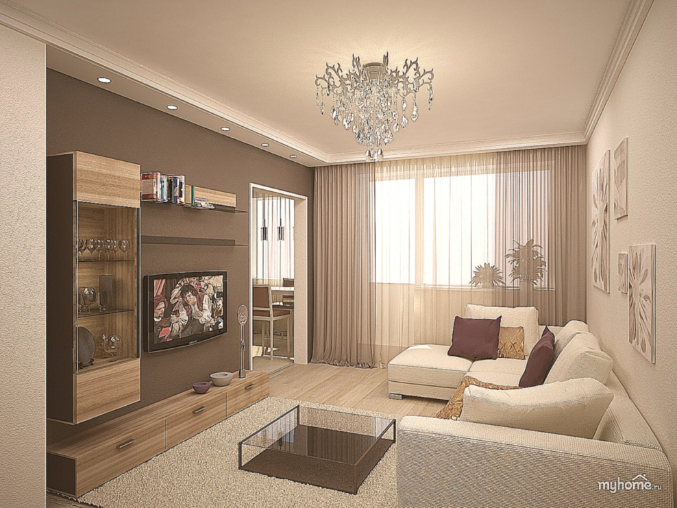 Уютная гостиная в бежевых тонах