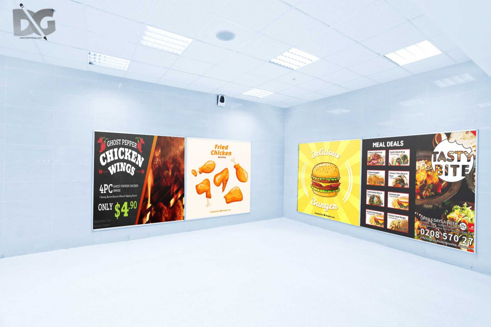 Мокап баннер в офисе