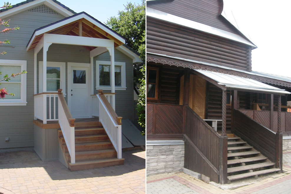Крыльцо с навесом для дачи