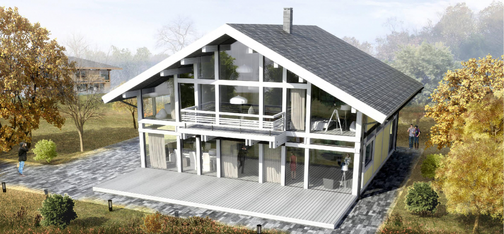 Кирпичный дом в стиле фахверк