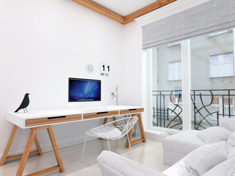 Яркая гостиная в скандинавском стиле