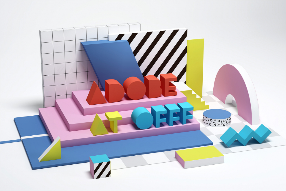 Мемфис стиль 3d объект