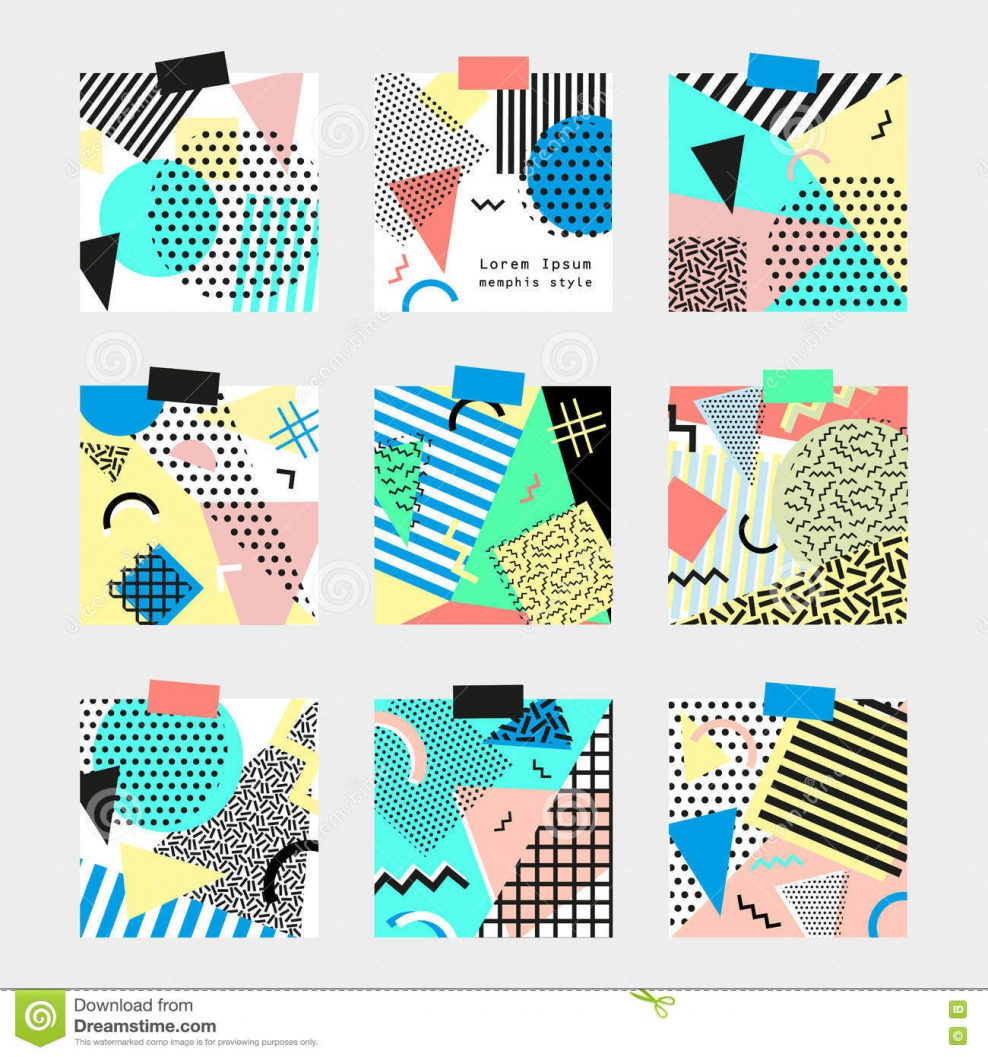 Постеры в стиле Мемфис