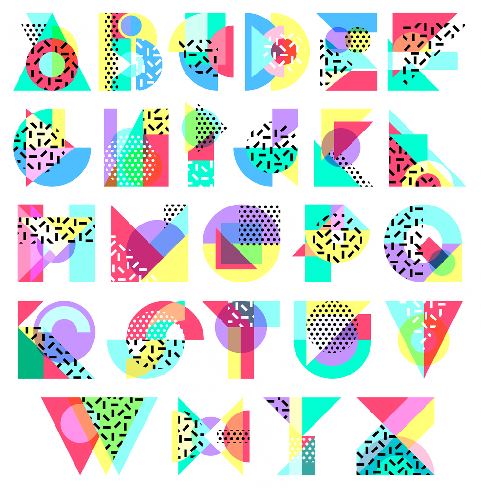 Стиль 80 графический дизайн