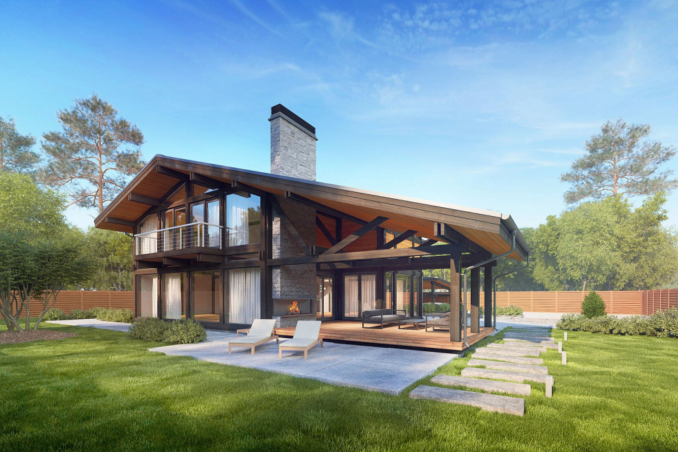 Фахверк из клееного бруса