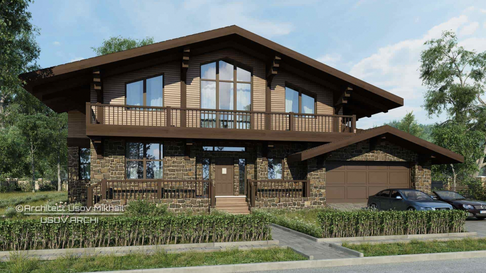 Дом 200кв в стиле Шале