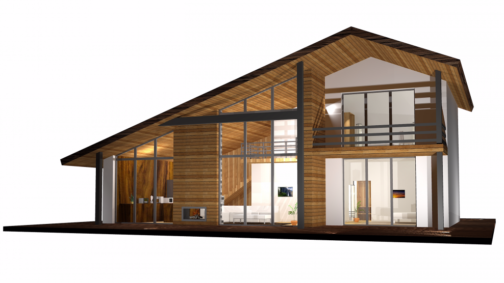 Проект Шале с панорамными окнами